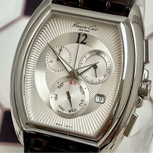 Kenneth Cole New York Stainless Tonneau Case Swiss Chronograph Watch
